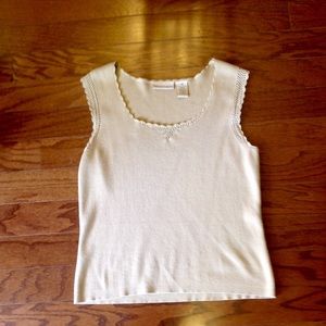 Apostrophe tan sleeveless sweater